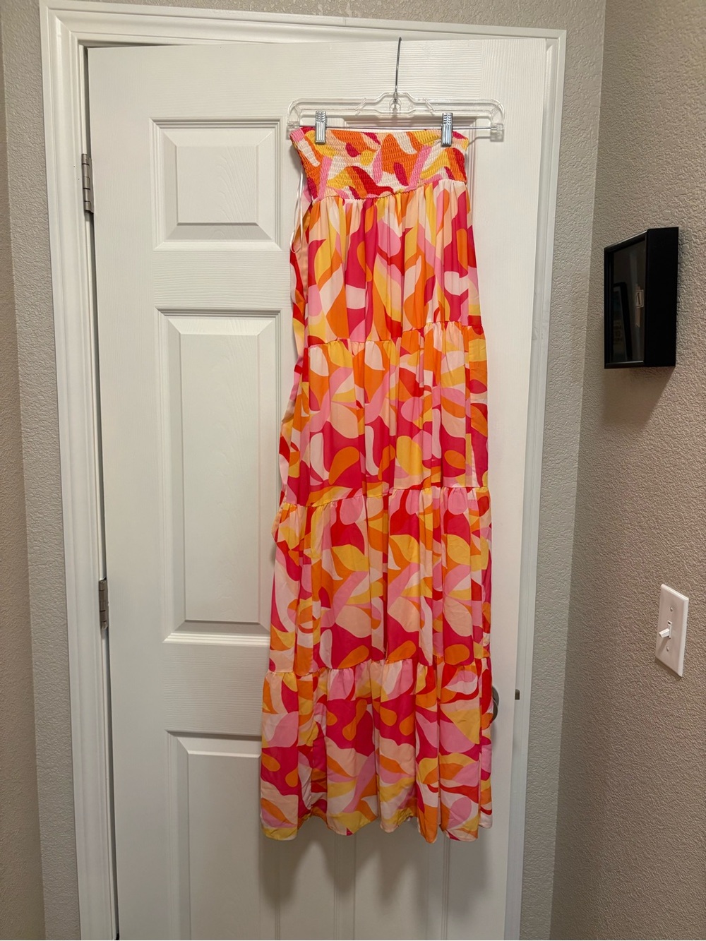 Women’s Pink & Orange Tie-Shoulder Maxi Dress